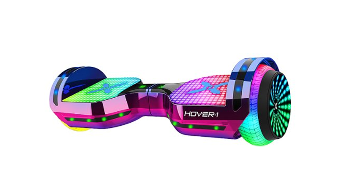Hover-1 - Astro LED Light Up Electric Self-Balancing Scooter w6 mi Max Operating Range & 7 mph Max Speed - Iridescent